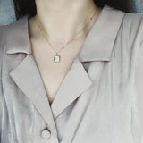 Vintage Hexagon Geometric Sequins Chain Necklace