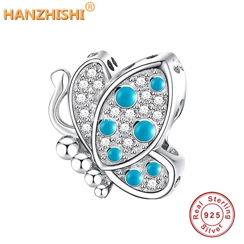 925 Silver Butterfly Charm Bead for Bracelet Necklace Jewelry