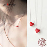 925 Silver Red Heart Necklace for Women - Elegant and Chic Jewelry