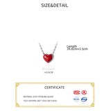 925 Silver Red Heart Necklace for Women - Elegant and Chic Jewelry
