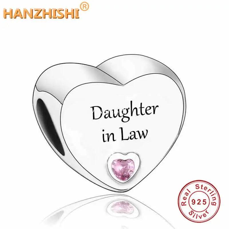 925 Silver Stepmom Mother/Daughter In Law Charm Bead Bracelet Necklace