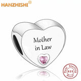 925 Silver Stepmom Mother/Daughter In Law Charm Bead Bracelet Necklace