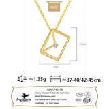 TrustDavis 925 Sterling Silver Envelope CZ Necklace For Women
