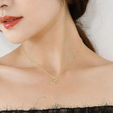 TrustDavis 925 Sterling Silver Envelope CZ Necklace For Women