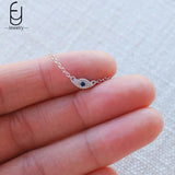 925 Silver Evil Eye Clavicle Chain Necklace High Jewelry