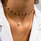 925 Silver Evil Eye Clavicle Chain Necklace High Jewelry
