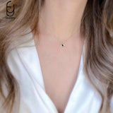 925 Silver Evil Eye Clavicle Chain Necklace High Jewelry