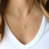 925 Silver Evil Eye Clavicle Chain Necklace High Jewelry