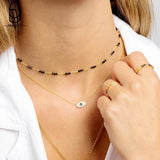 925 Silver Evil Eye Clavicle Chain Necklace High Jewelry
