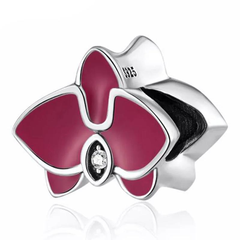 S925 Silver Dangle Petas Clover Lucky Charm Bead for Women Bracelet Bangle