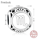 925 Silver Zodiac Scorpio Bead for Charm Bracelet Necklace