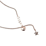 925 Silver Star Heart Tassel Chain Choker Necklace Women Fine Jewelry