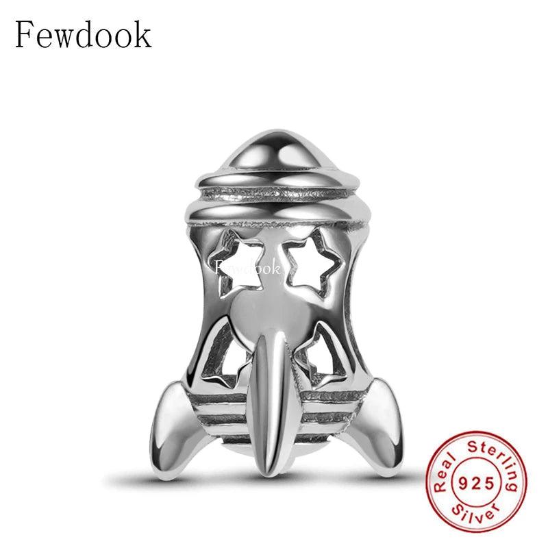 925 Silver Charm Bracelet Rocket In Sky Bead DIY