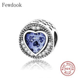 925 Silver Pink Heart Zirconia Charm Bead for Bracelet