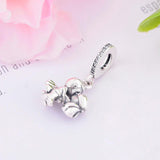 925 Silver Couple Boy Girl Love Kiss Hug Bead Charm Bracelet