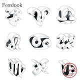 925 Silver Zodiac Symbol Bead Charm Bracelet for Women