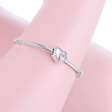 925 Silver Mix Zirconia Love Heart Bead for Bracelet Making