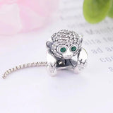 925 Silver Monkey Crystal Eye Snake Chian Tail Foot Print Bead