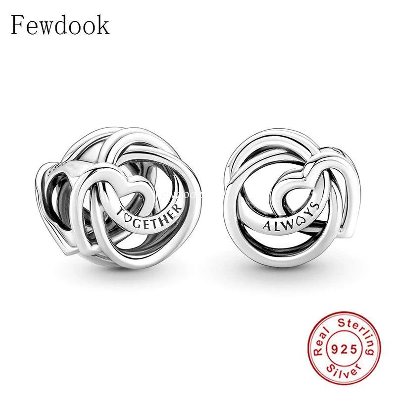 925 Silver Infinity Always And Together Heart Circle Bracelet