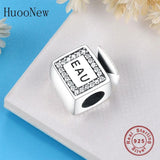 925 Sterling Silver EAU Perfume Zircon Beads Charm Bracelet