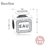 925 Sterling Silver EAU Perfume Zircon Beads Charm Bracelet