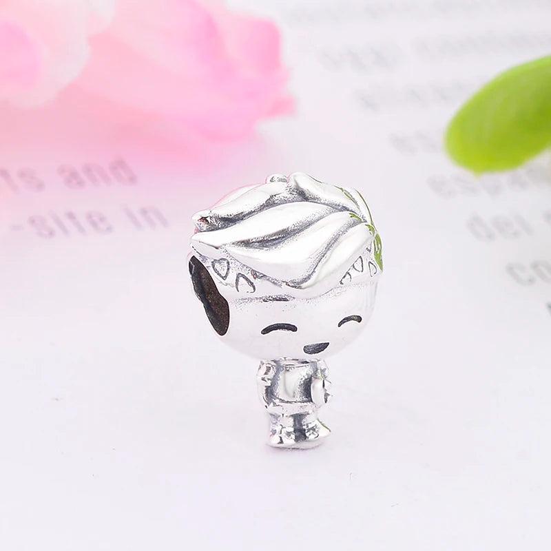 925 Silver Boy Skateboard Shirt Dress Bead Charm Bracelet
