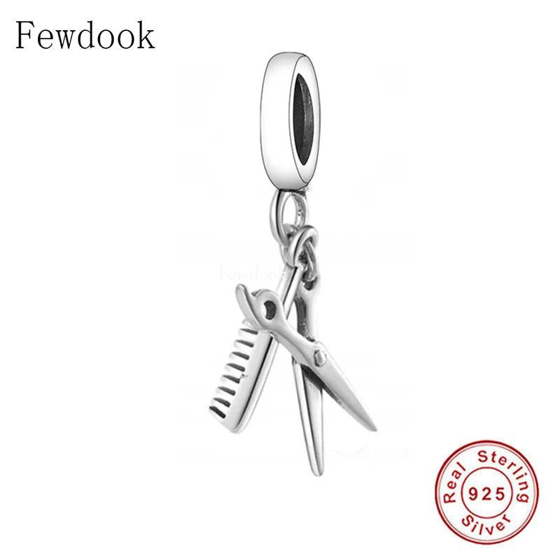 925 Silver Salon Hairstylist Charm Bracelet Bead