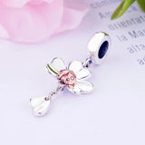 925 Sterling Silver Rose Ladybug Bead Pendant