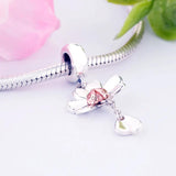 925 Sterling Silver Rose Ladybug Bead Pendant