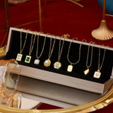 French Style Vintage Rhinestone Necklace 14K Real Waterproof High Clavicle Chain
