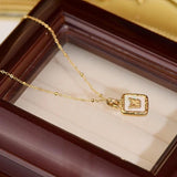 French Style Vintage Rhinestone Necklace 14K Real Waterproof High Clavicle Chain