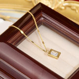 French Style Vintage Rhinestone Necklace 14K Real Waterproof High Clavicle Chain