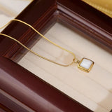 French Style Vintage Rhinestone Necklace 14K Real Waterproof High Clavicle Chain