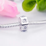 925 Sterling Silver Zircon Stopper Clips Bead for Charm Bracelet