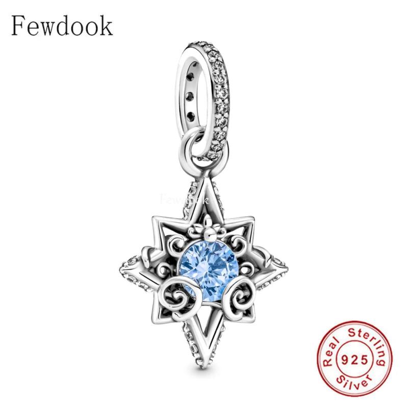 925 Sterling Silver Zircon Star Pumpkin Car Bead for Women Berloque