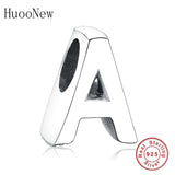 925 Sterling Silver Alphabet Letter A-Z Beads for Jewelry Making
