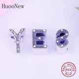 925 Sterling Silver Alphabet Letter A-Z Beads for Jewelry Making