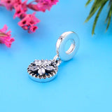 925 Silver Snowflake Zircon Bead for Charm Bracelet Jewelry