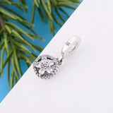 925 Silver Snowflake Zircon Bead for Charm Bracelet Jewelry