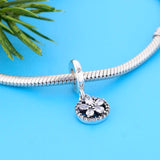 925 Silver Snowflake Zircon Bead for Charm Bracelet Jewelry