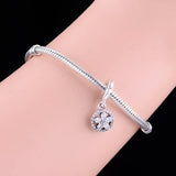 925 Silver Snowflake Zircon Bead for Charm Bracelet Jewelry