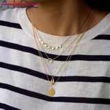 925 Silver Round Clavicle Chain Necklace for Women