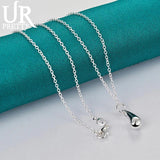 925 Silver Water Drop Pendant Necklace Snake Chain for Woman