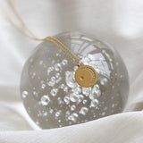 Zircon Stone Small Circle Plate Moon Star Necklace