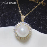 Sterling Silver Necklace for Women BIG Pearl Pendant