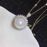 Sterling Silver Necklace for Women BIG Pearl Pendant