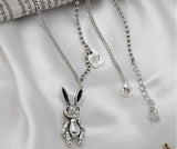 Sterling Silver Rabbit Charm Pendant Necklace for Women