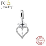 925 Silver Pan Charms Bracelet Graduation Pendant Bead DIY