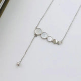 925 Silver Bead Charm Pendant Choker Necklace for Women