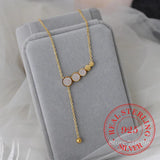925 Silver Bead Charm Pendant Choker Necklace for Women